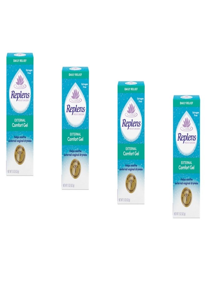 Replens Daily Relief External Comfort Gel, Soothes External Vaginal Dryness, Estrogen-Free, 1.5 oz (Pack of 4) - Image 1